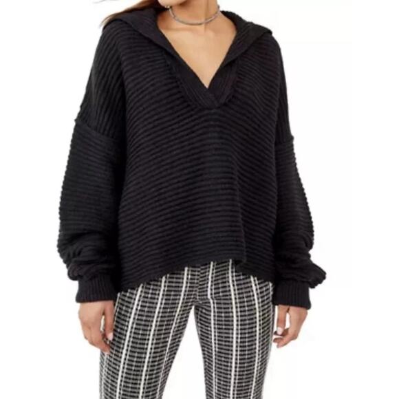 Free People Sweaters - Free People Marlin Deep V Oversized Pullover Sweater Size XL EUC